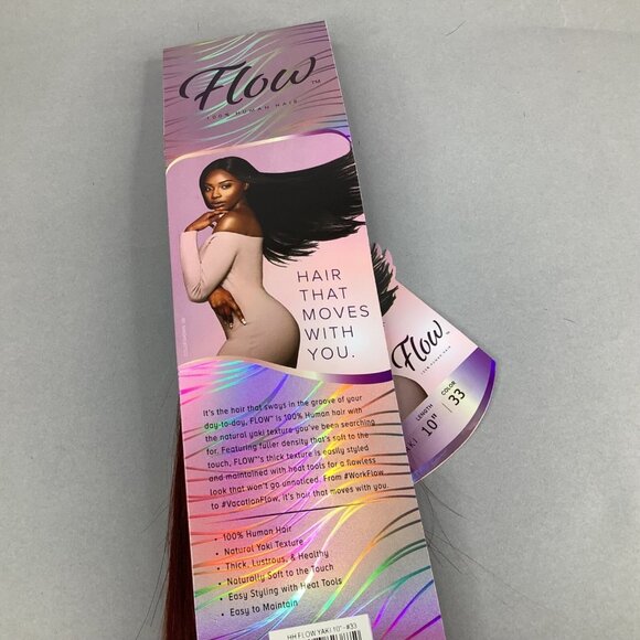 10" Flow #33 Auburn  Yaki Straight 100% Human Hair Extensions by Outre - Picture 4 of 4